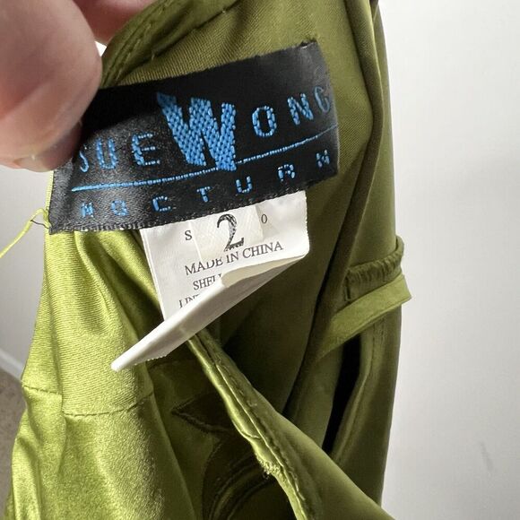 Vintage Sue Wong Nocturne Silk Dress Womens Size 2 Fairy 90s Y2K Asymmetric Hem - Picture 14 of 17